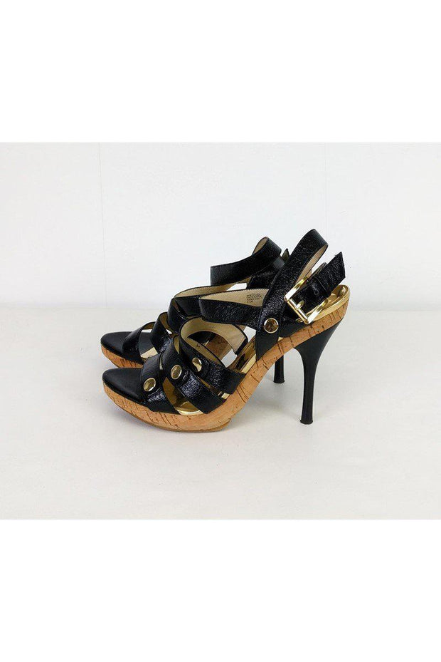 Current Boutique-Michael Kors - Black & Gold Heels Sz 8.5