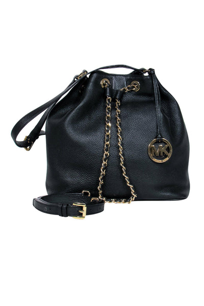 Current Boutique-Michael Kors - Black Pebbled Leather Convertible Crossbody