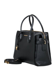 Current Boutique-Michael Kors - Black Pebbled Leather Structured Convertible Satchel