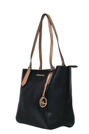 Current Boutique-Michael Kors - Black Pebbled Leather Tote w/ Tan Handles