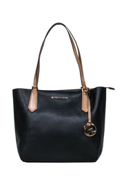 Current Boutique-Michael Kors - Black Pebbled Leather Tote w/ Tan Handles