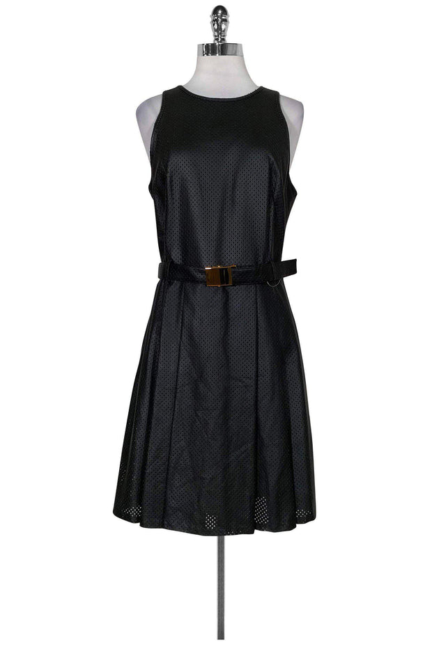 Current Boutique-Michael Kors - Black Perforated Fit & Flare Dress Sz 6