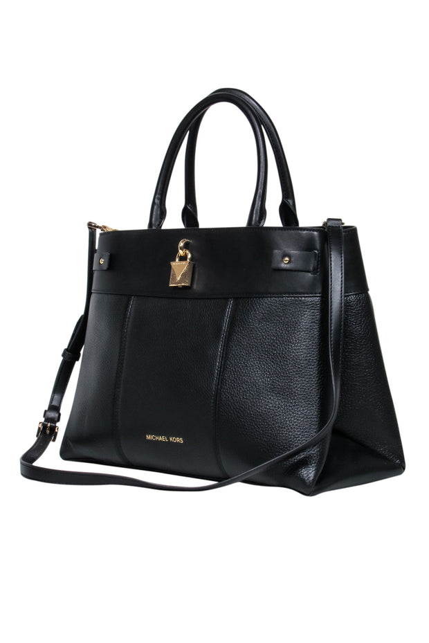 Current Boutique-Michael Kors - Black Structured Satchel w/ Crossbody Strap