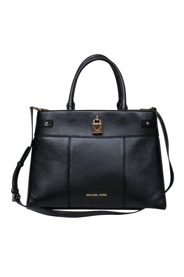 Current Boutique-Michael Kors - Black Structured Satchel w/ Crossbody Strap