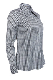 Current Boutique-Michael Kors - Black, White & Gray Checkered Button-Up Sz 2