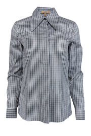 Current Boutique-Michael Kors - Black, White & Gray Checkered Button-Up Sz 2