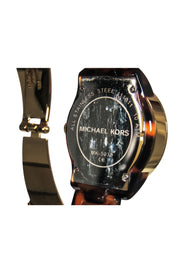 Current Boutique-Michael Kors - Brown Tortoise Shell Lucite Chainlink Watch w/ Jeweled Face