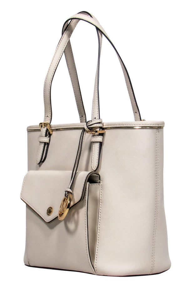 Current Boutique-Michael Kors - Cream Leather Mini Zipper Tote