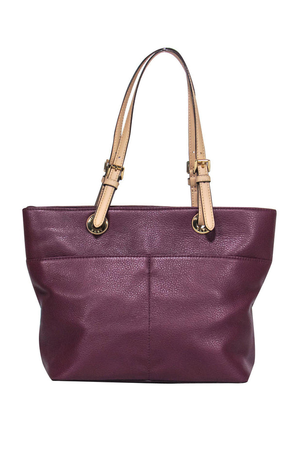 Current Boutique-Michael Kors - Dark Plum Pebbled Leather Tote