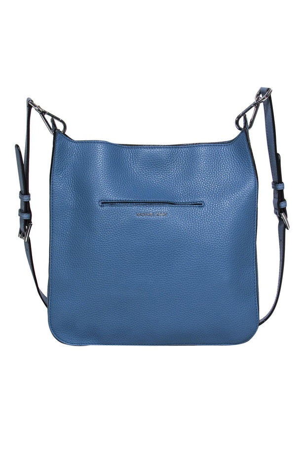 Current Boutique-Michael Kors - Dusty Blue Pebbled Leather Crossbody w/ Silver Hardware