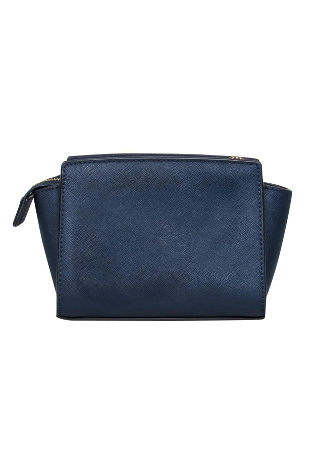 Current Boutique-Michael Kors - Navy Textured Leather Mini Crossbody