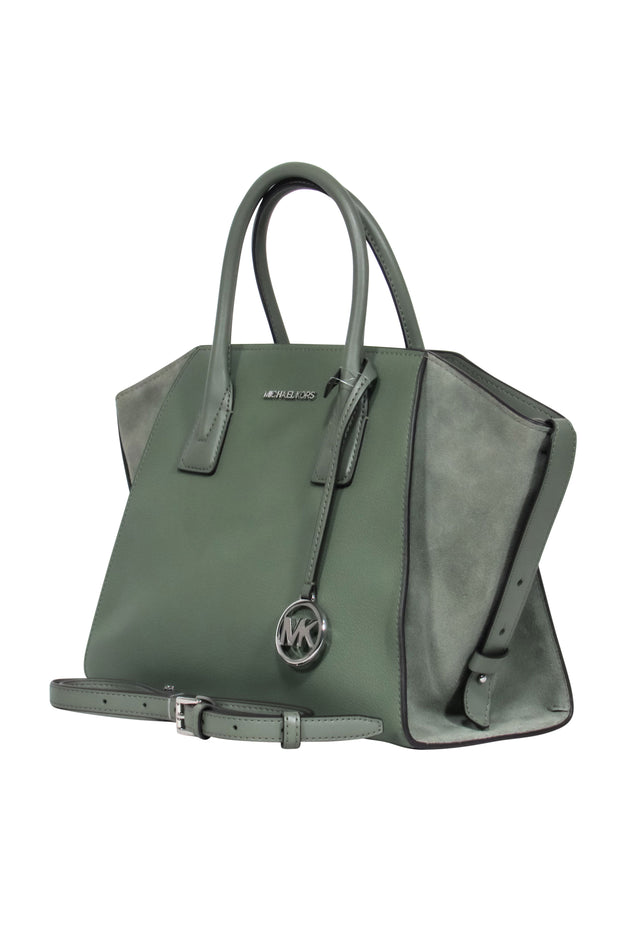 Current Boutique-Michael Kors -Olive Leather Tote w/ Suede Sides