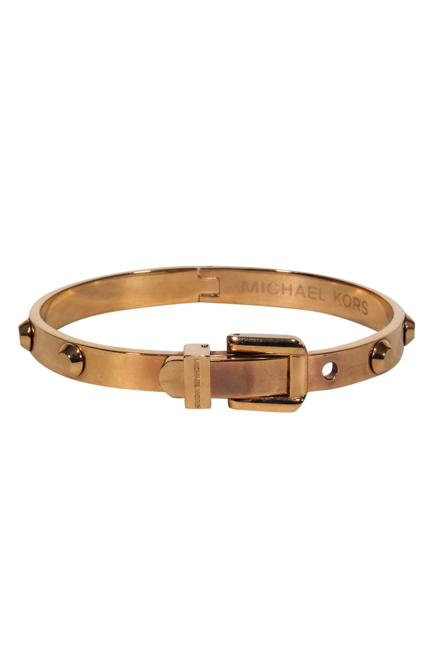 Current Boutique-Michael Kors - Rose Gold Flat Stop Studded Bangle Bracelet