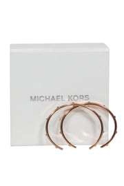 Current Boutique-Michael Kors - Rose Gold Open Bangles w/ Silver Studs