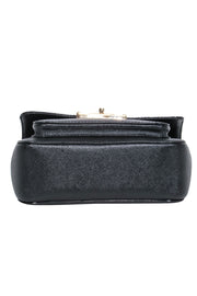 Current Boutique-Michael Michael Kors - Black Textured Leather Crossbody w/ Twist Lock & Chain Strap