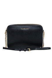 Current Boutique-Michael Michael Kors - Black Textured Leather Square Crossbody