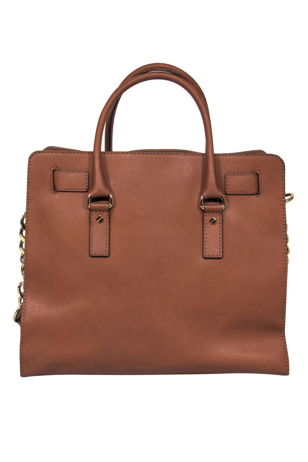 Current Boutique-Michael Michael Kors - Brown Textured "Hamilton" Leather Satchel