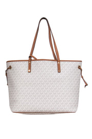 Current Boutique-Michael Michael Kors - Ivory & Brown Leather Logo Tote