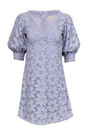 Current Boutique-Michael Michael Kors - Lilac Floral Lace Puff Sleeve A-Line Dress Sz XS