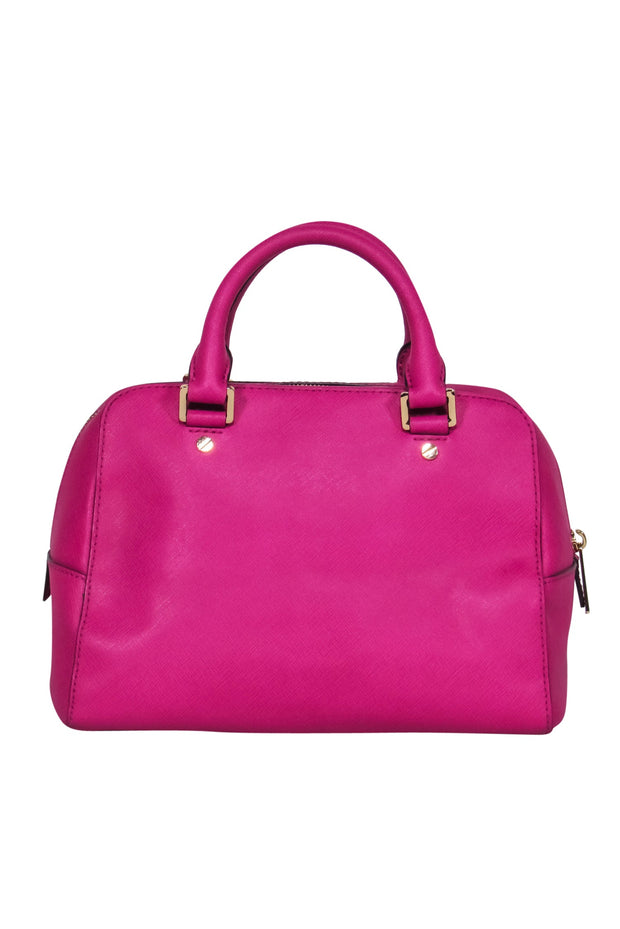 Current Boutique-Michael Michael Kors - Magenta Leather Gold Chain Convertible Satchel