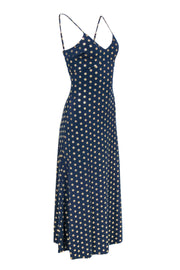 Current Boutique-Michael Michael Kors - Navy & Gold Patterned Maxi Slip Dress Sz XS