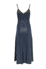 Current Boutique-Michael Michael Kors - Navy & Gold Patterned Maxi Slip Dress Sz XS