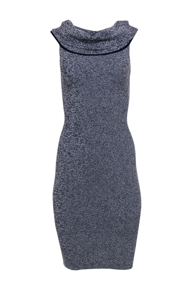 Current Boutique-Michael Michael Kors - Navy & White Speckled Knit Off-the-Shoulder Bodycon Dress Sz XXS