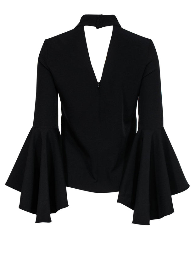 Current Boutique-Milly - Black Bell Sleeve Blouse w/ Cutout Sz 4