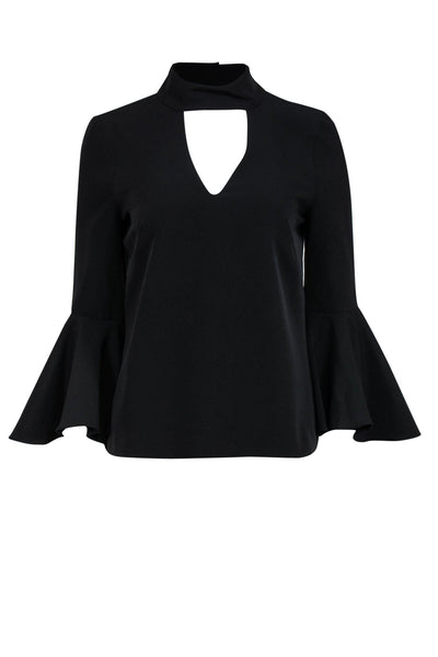 Current Boutique-Milly - Black Bell Sleeve Blouse w/ Cutout Sz 4