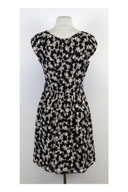 Current Boutique-Milly - Black Blush & Grey Printed Silk Dress Sz 4