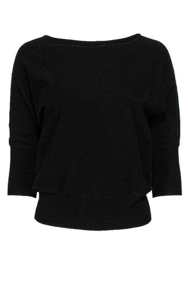 Current Boutique-Milly - Black Cropped Sleeve Sweater Sz S