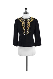 Current Boutique-Milly - Black Embellished Cotton Jacket Sz 4