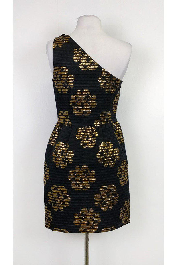 Current Boutique-Milly - Black & Gold Print Dress Sz 4