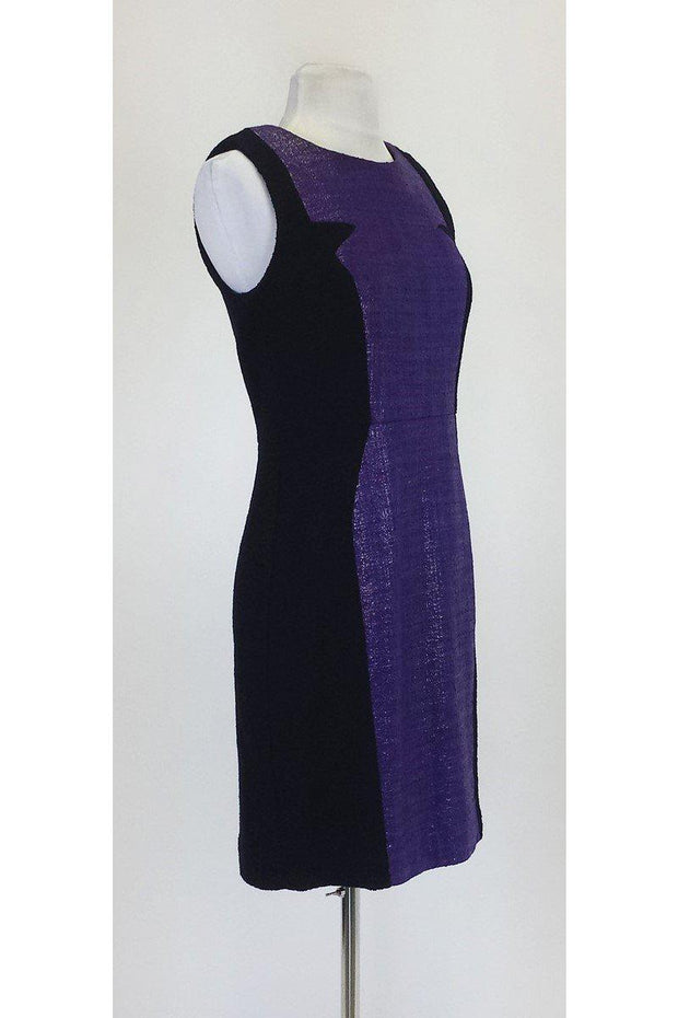 Current Boutique-Milly - Black & Purple Sleeveless Dress Sz 6