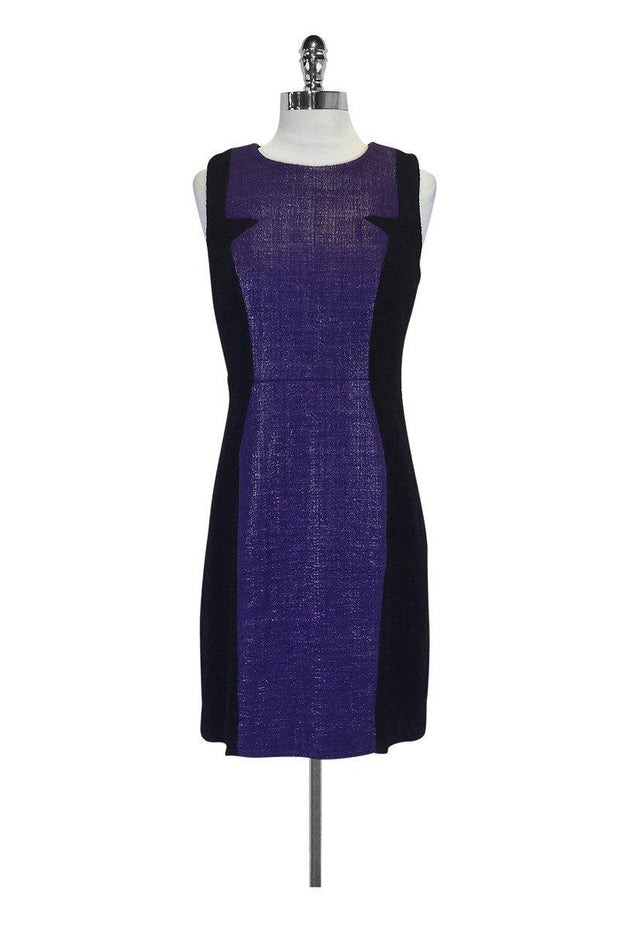 Current Boutique-Milly - Black & Purple Sleeveless Dress Sz 6