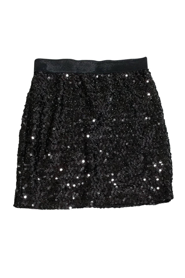 Current Boutique-Milly - Black Sequin Miniskirt Sz 10