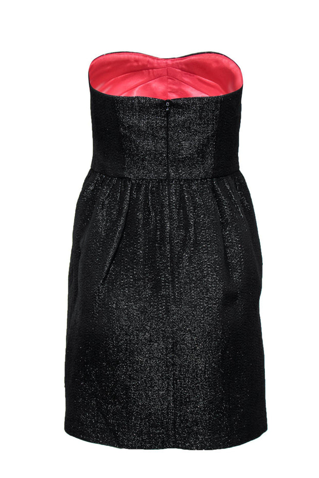 Current Boutique-Milly - Black Sparkly Strapless Fit & Flare Dress Sz 4