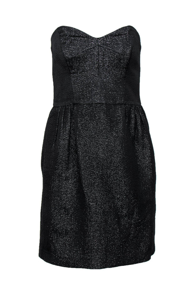 Current Boutique-Milly - Black Sparkly Strapless Fit & Flare Dress Sz 4