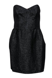 Current Boutique-Milly - Black Sparkly Strapless Fit & Flare Dress Sz 6