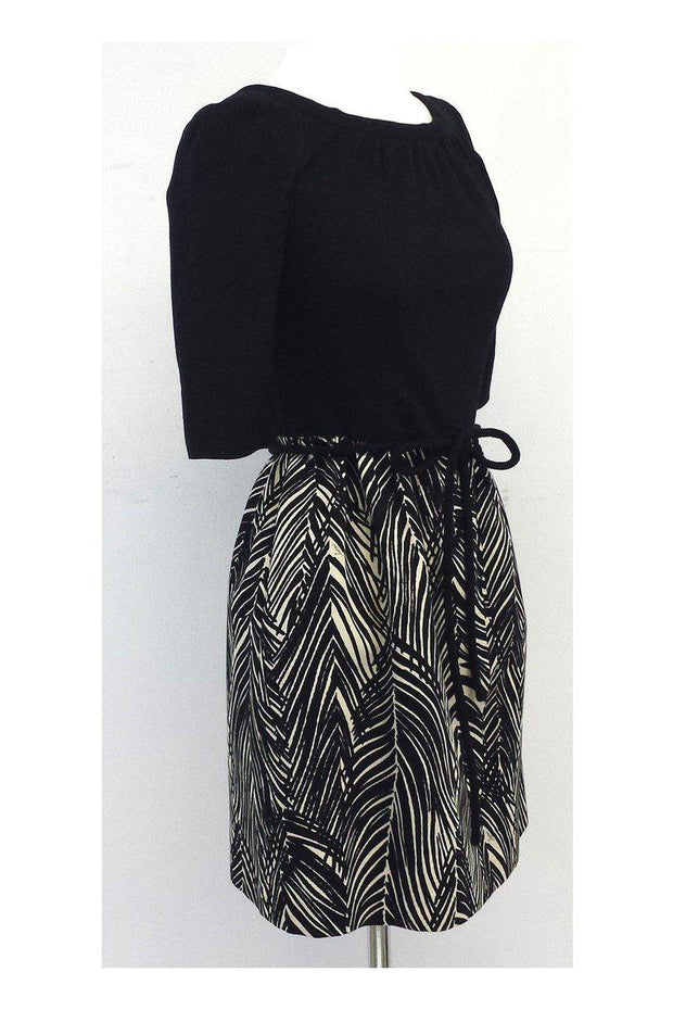 Current Boutique-Milly - Black & Tan Print Cotton Dress Sz 2