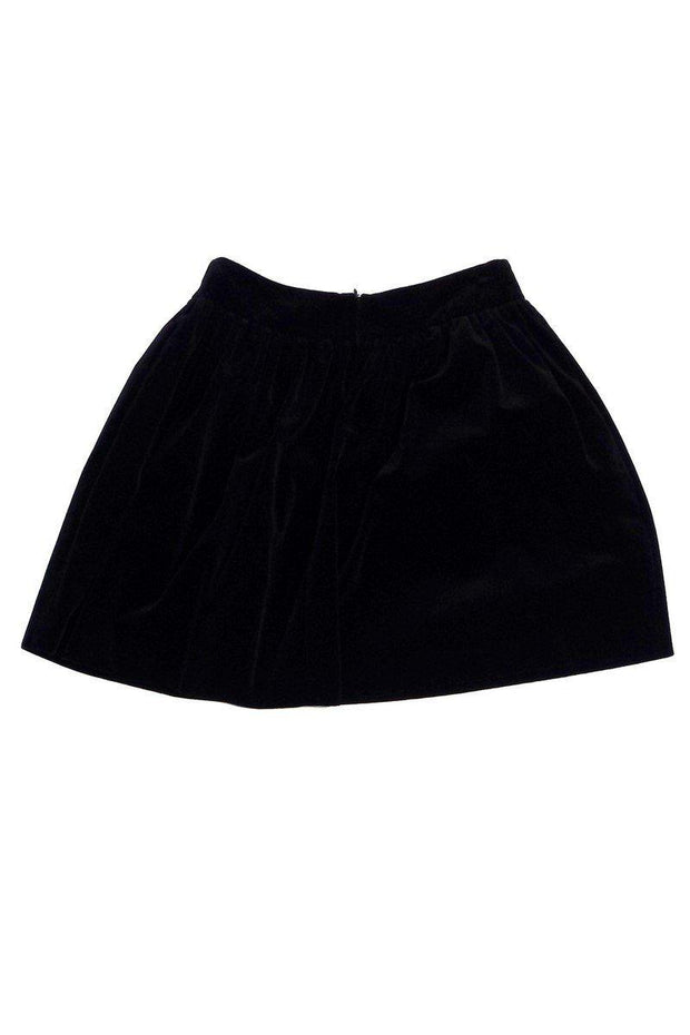 Current Boutique-Milly - Black Velvet Gathered Skirt Sz 4