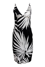 Current Boutique-Milly - Black & White Cotton Dress w/ Palm Print Sz 2