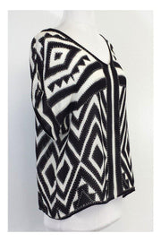 Current Boutique-Milly - Black White & Grey Silk Top Sz 2