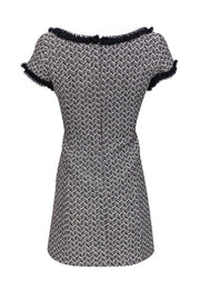 Current Boutique-Milly - Black & White Patterned Cap Sleeve Dress Sz 4