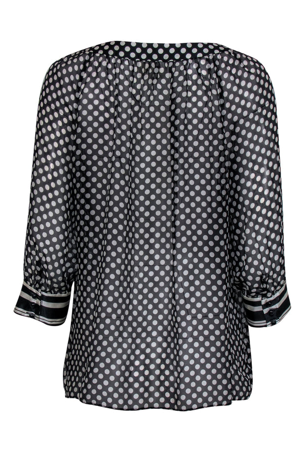 Current Boutique-Milly - Black & White Polka Dot Button-Up Blouse Sz 8