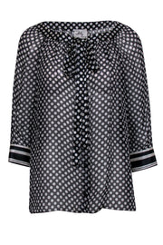 Current Boutique-Milly - Black & White Polka Dot Button-Up Blouse Sz 8