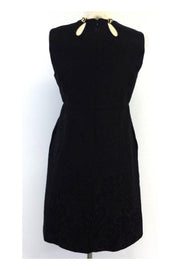 Current Boutique-Milly - Black Wool Blend Brocade Dress Sz 2