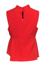 Current Boutique-Milly - Bright Orange Mock Neck Tank w/ Peplum Design Sz 10