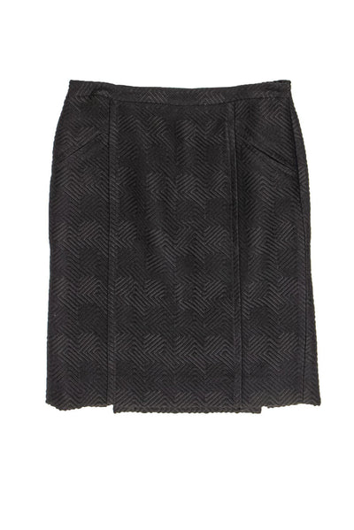 Current Boutique-Milly - Brown Geometric Texture Pencil Skirt Sz 2