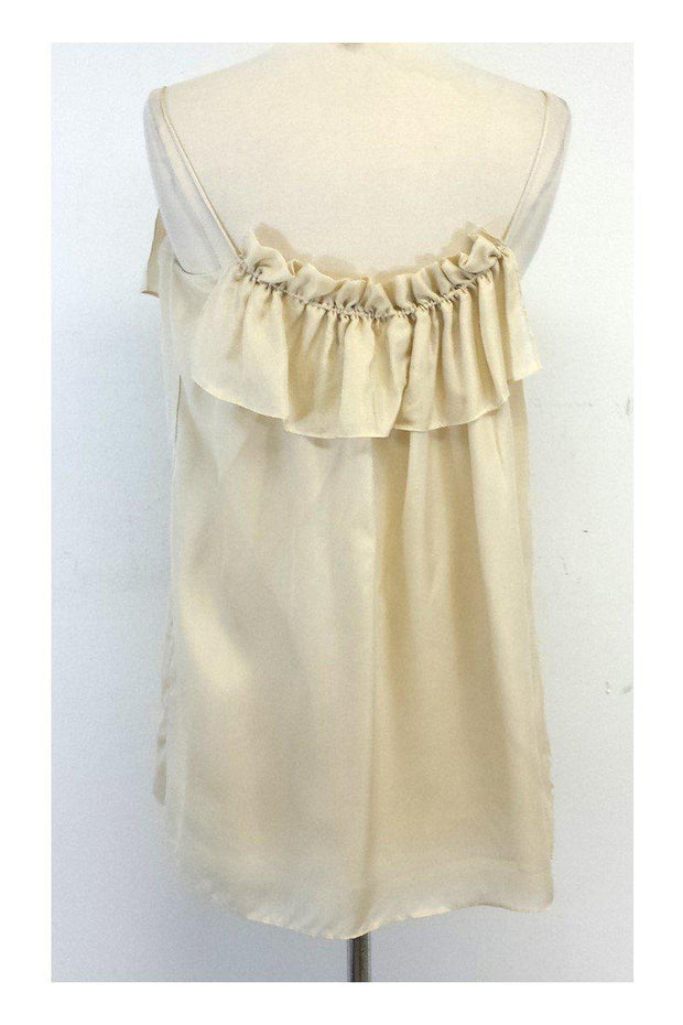 Current Boutique-Milly - Champagne Ruffle Neckline Tunic Sz 2